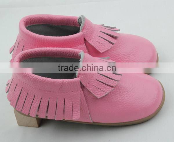Wholesale durable fashion hard sole toddler baby handmade leather shoes