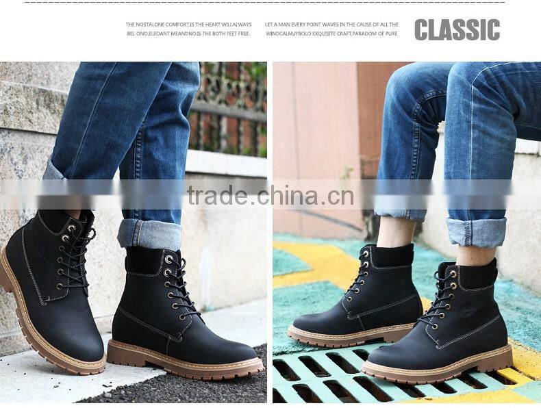 Winter Casual Bootsace Up Walking Flat Men Boots