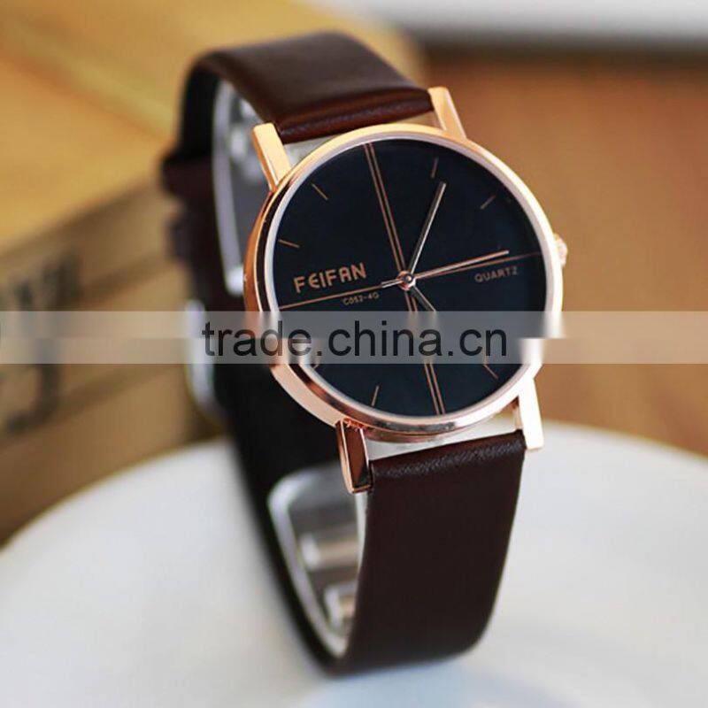 2016 Colorful Geneva Leather Casual Quartz Watch Student Wrist Watch