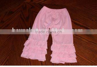 China wholesale girls pants with ruffle new model girls pants with floral printing