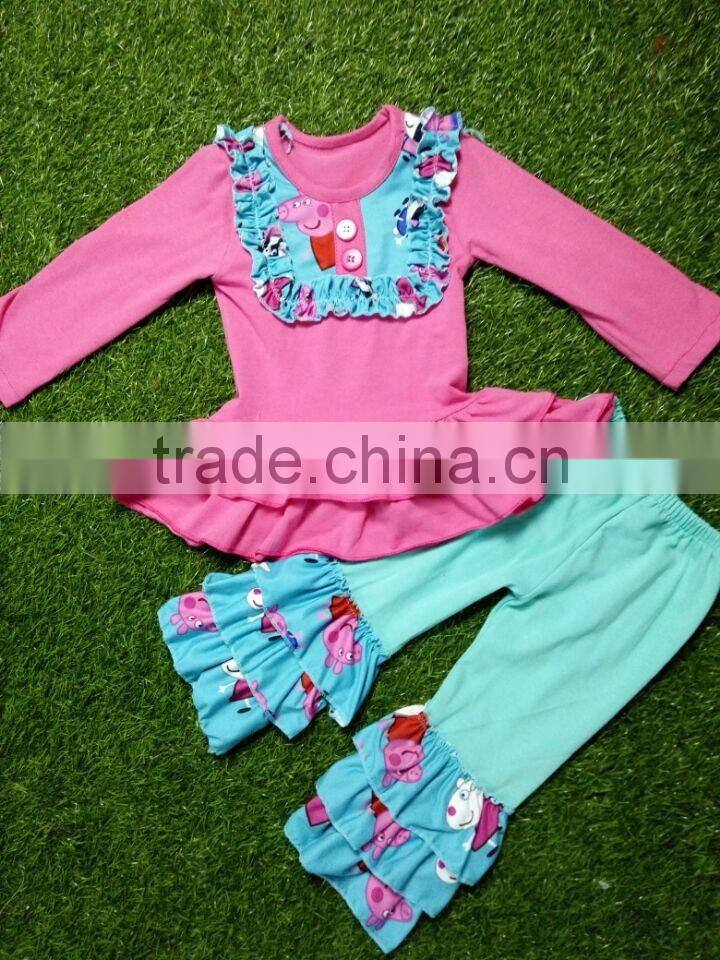 Girls Boutique Autumn Clothing Baby Clothes Hot Sale Cheap Baby Clothing Sets