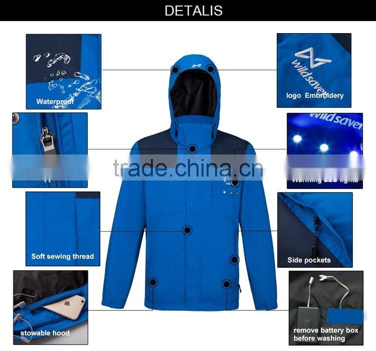 LED glow security waterproof winter nylon ladies safety jacket
