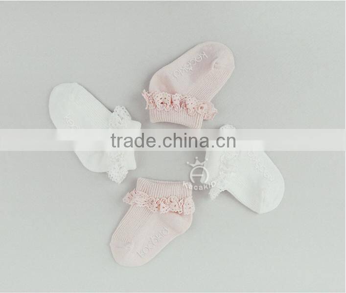 baby sweet lace cotton socks, silicone print baby sock