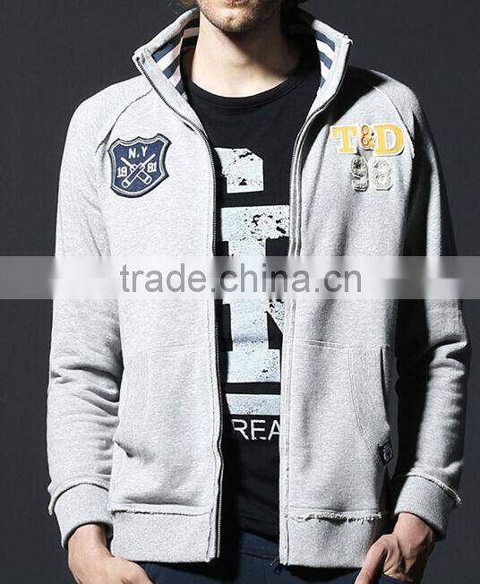 Fashion purple hoody heavyweight cotton hoodies men top stitch sweatshirts