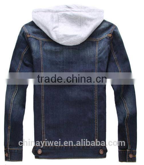 jean jacket with hoodie for men
