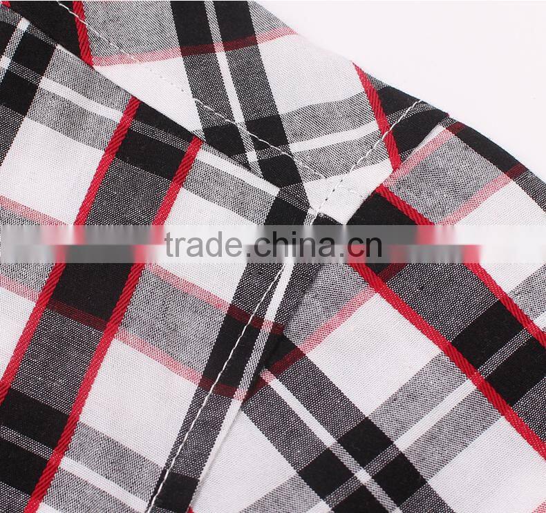 Popular Africa market short sleeve check pattern mens shirt design with customised logo for oem