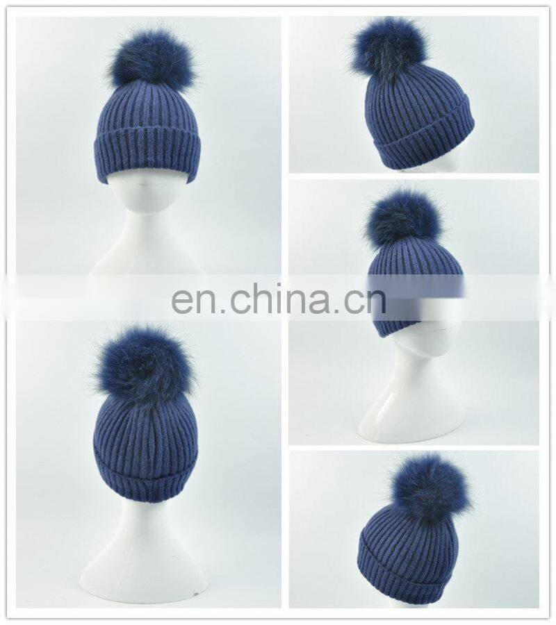 Headband Warm Fur Pom Pom Hat Wholesale Baby Knitting Crochet Hat