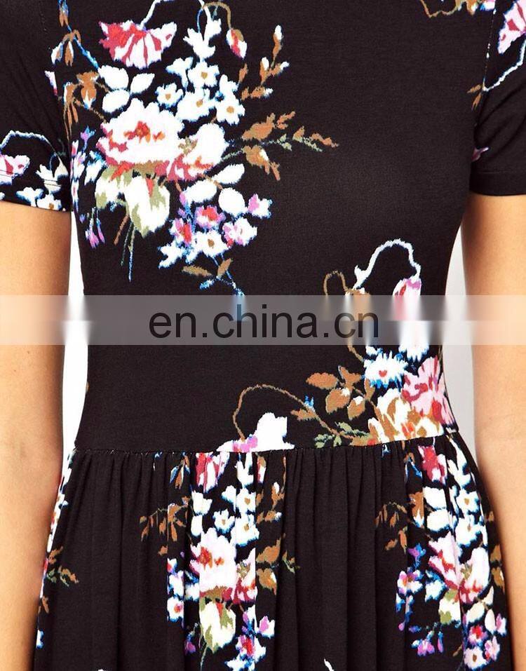 Short sleeve Clothing Vintage Tapestry Floral party dress
