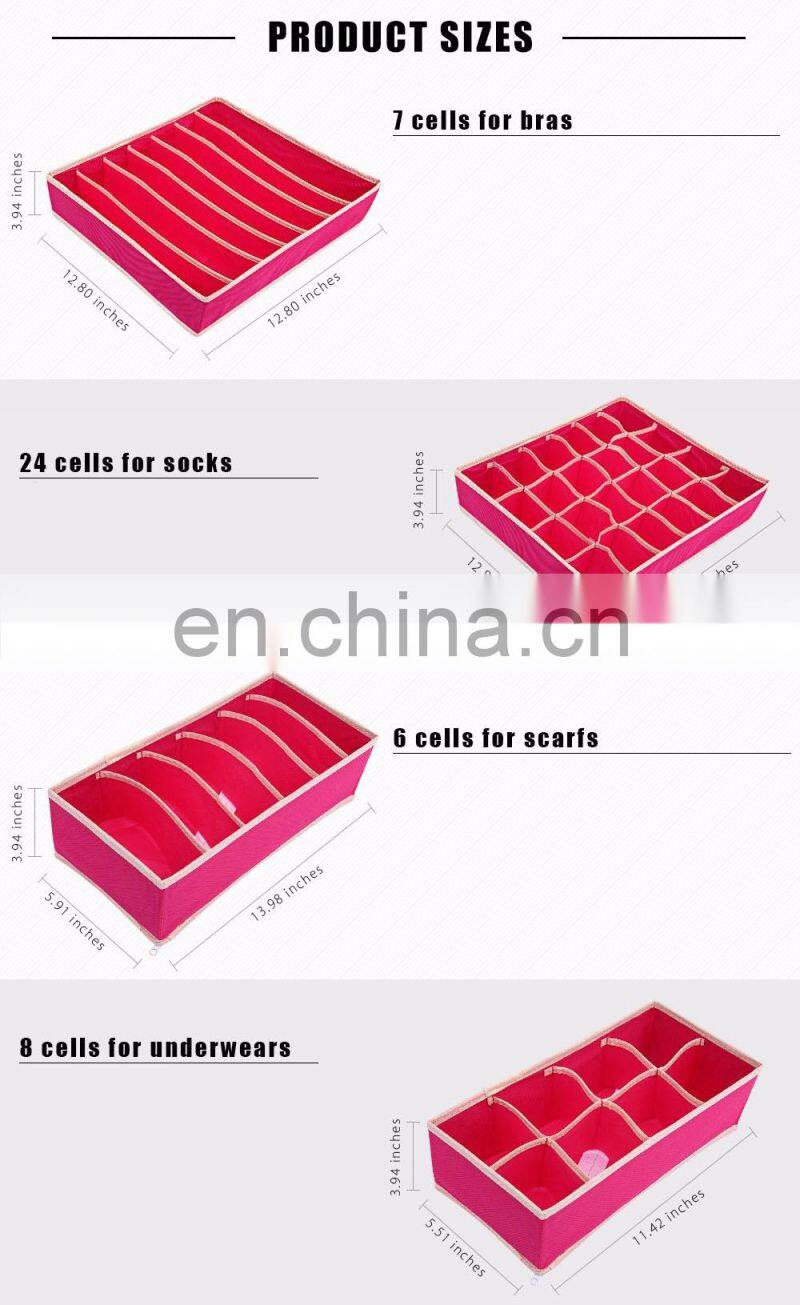 Organizer Storage Box Drawer Closet For Underwear Scarfs Socks Bra