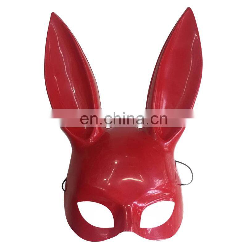 wholesale party sexy pink bunny mask with bright powder masquerade plastic mask for women NCH-2457
