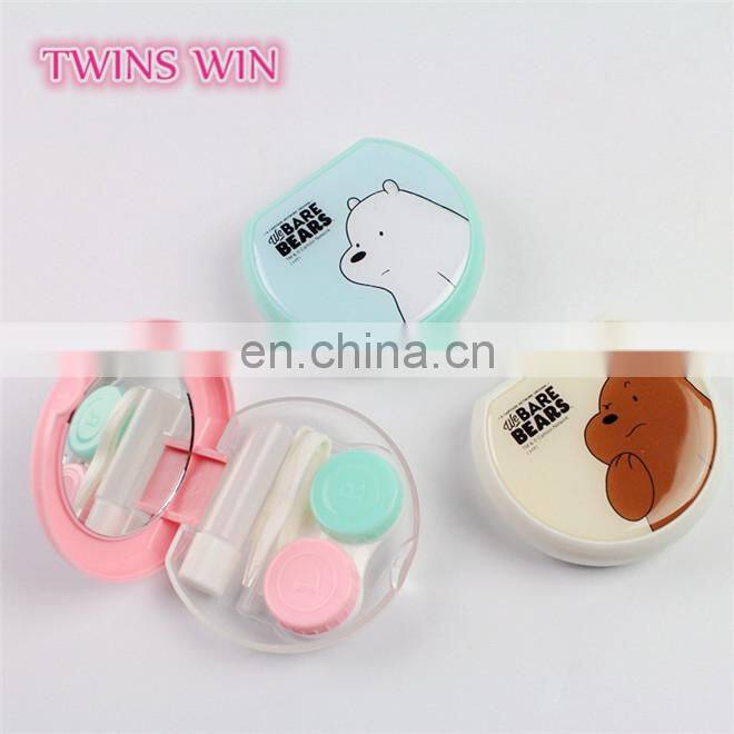 England 2018 hot sale stock design round shaped cartoon cute animal plastic eye glasses case box custom print with logo