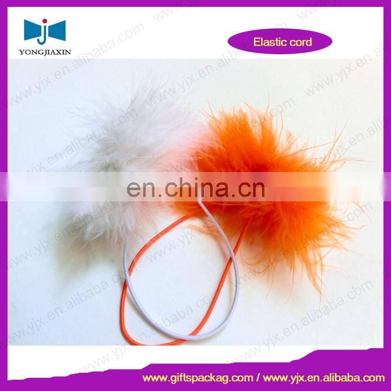 Pre-tie elastic hair stretch loop with feather