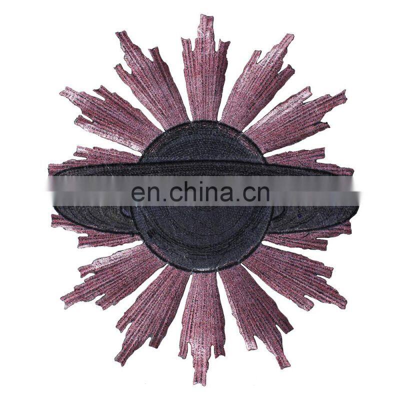 Fancy Large Iron On Applique Beaded Sequin Globe Embroidery Patches For Clothing