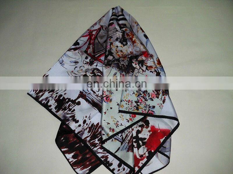 gift order fashion new design printed chinese traditional pure silk scarf