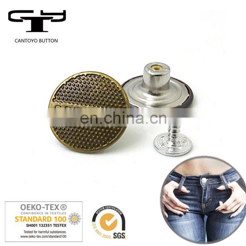 customized logo 18mm Jeans Buttons Black Metal Denim button