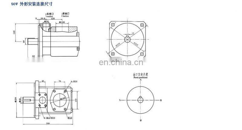 50V series of 50V72A,50V85A,50V100A,50V109A hydraulic vane pump