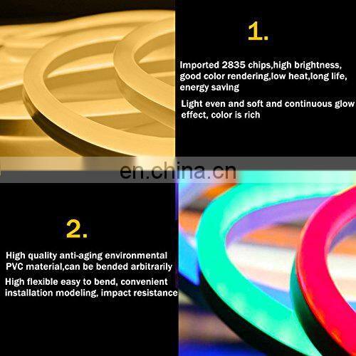 led neon flex Ce Rohs Certification led neon strip PVC/Silicone mini rgb/single color neon led strip flex
