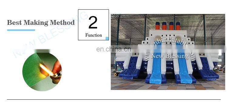 Popular giant inflatable pool slide,commercial inflatable titanic slide for sale