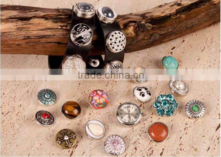 high quality metal button for leather bracelet XKZ0499