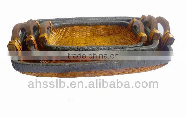 2013 new style wholesale elegat various shaped reed storage plate with ear handles