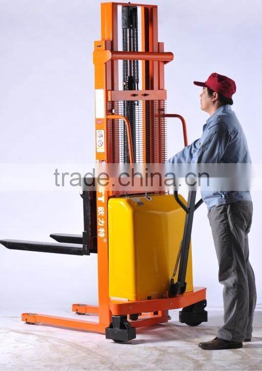 2016 China supplier cheap Manual Stacker 3T Semi Electric Pallet stacker