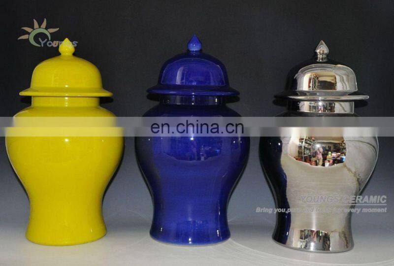 Green color glazed HIGH temperature fired china ceramic porcelain temple jars ginger jars