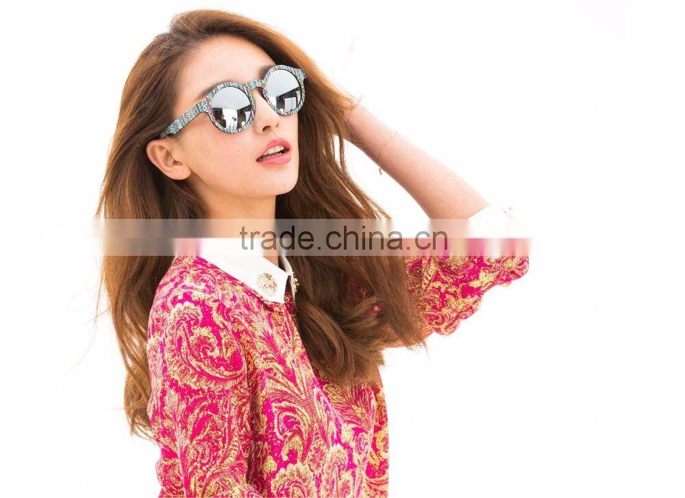 2016 itally design ladies new style heat transfer printed frame sunglasses