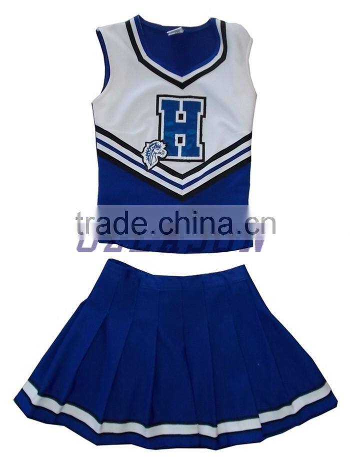 Customized cute spandex sleeveless cheerleading unifors for kids