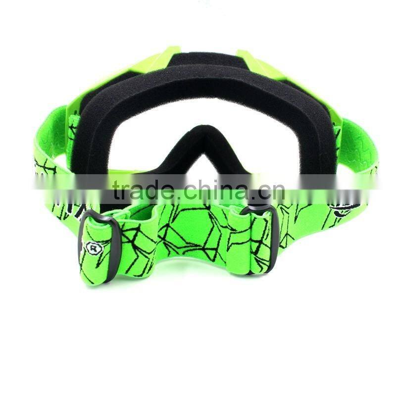 New 2016 fashionable green frame safety racing motocross goggles