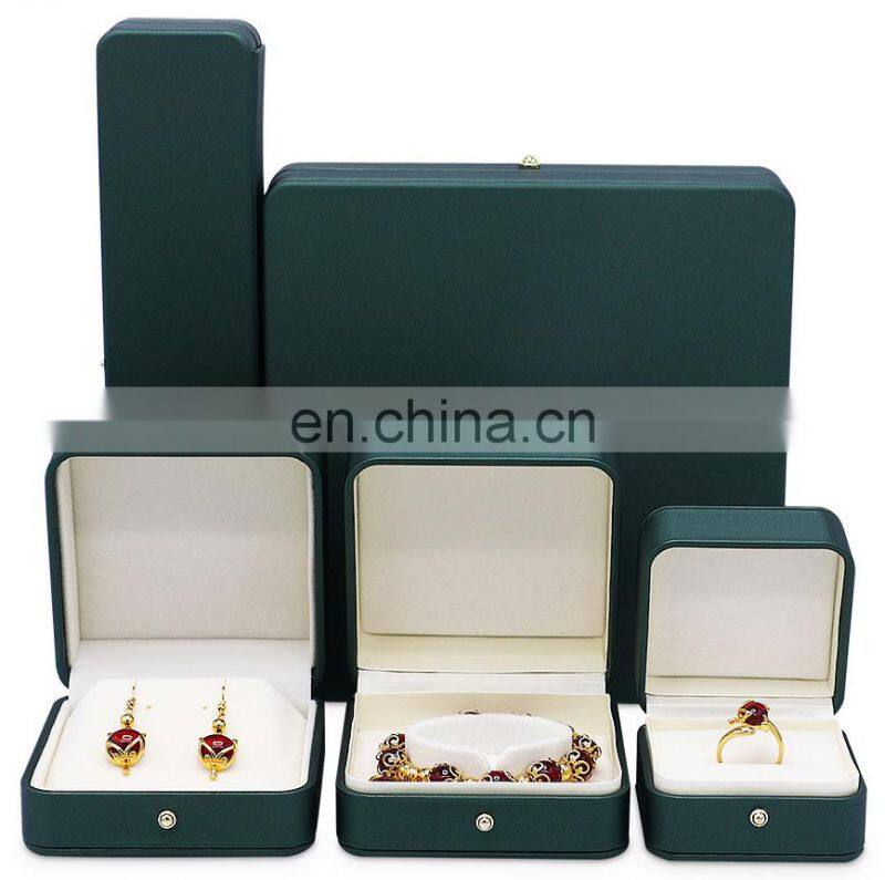 Custom Logo Fashionable Dark Green Pu leather Bangle Box
