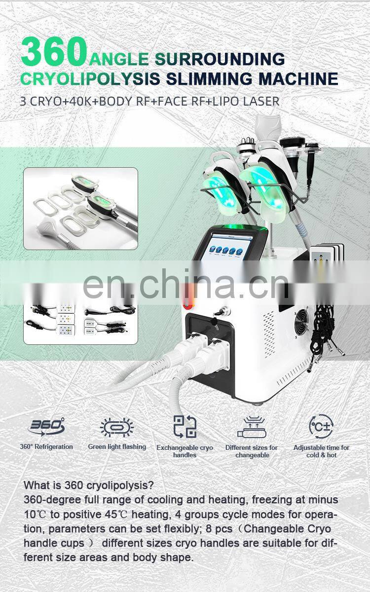 New model portable 3 cryo handles 360 cryolipolysis fat freezing machine for body slimming double chin removal