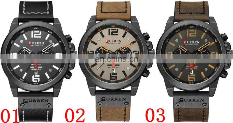 CURREN 8314 Best Hot Sale Men Watches Leather Belt Quartz Drop Shipping Fashionable Casual Oem Custom Logo Mens Watch