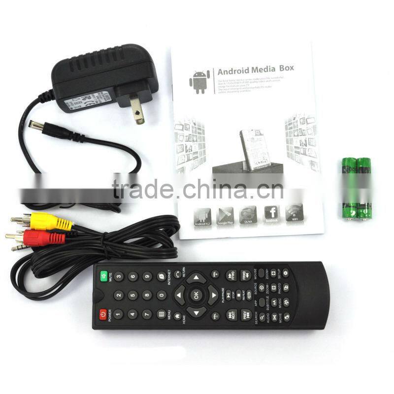 Full HD 1080P Android 4.2 HDMI HDMI A19 TV Box with WIFI, HDMI + VGA + USB Interface, Support 2.5 inch SATA HDD / SD Card / USB