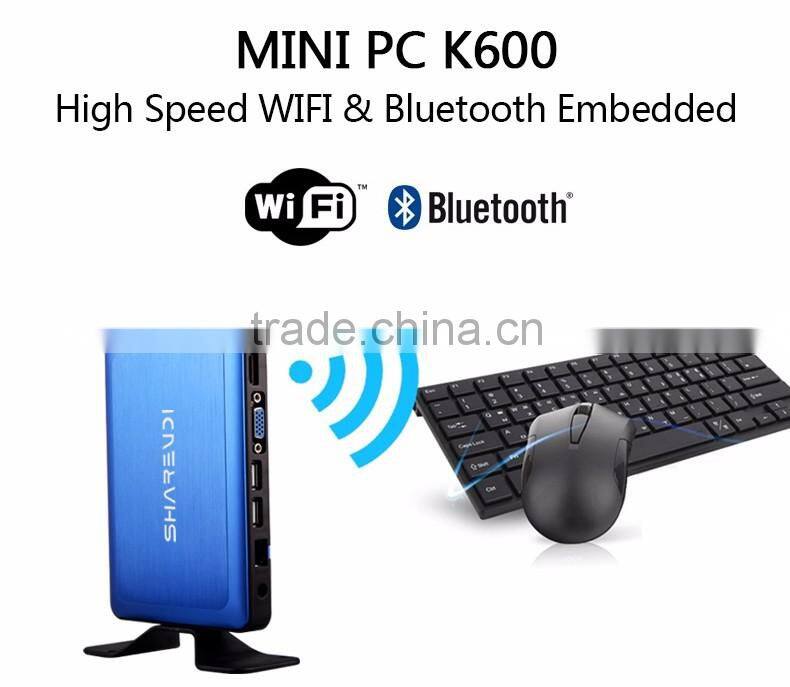 industrial pc x86 cheap educational thin client K600 blue alumnium alloy case 2GB 32GB