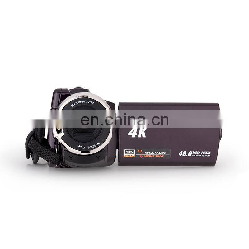 IR Night Vision 48MP 3 inch touch screen Professional ultra hd 4k video camera wifi