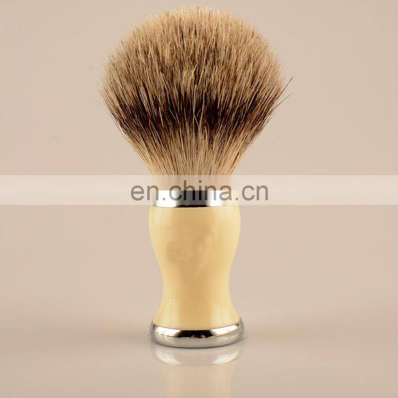 China manufacturer mens cleaning flexible natural badger hair razor shaving brush resin handle