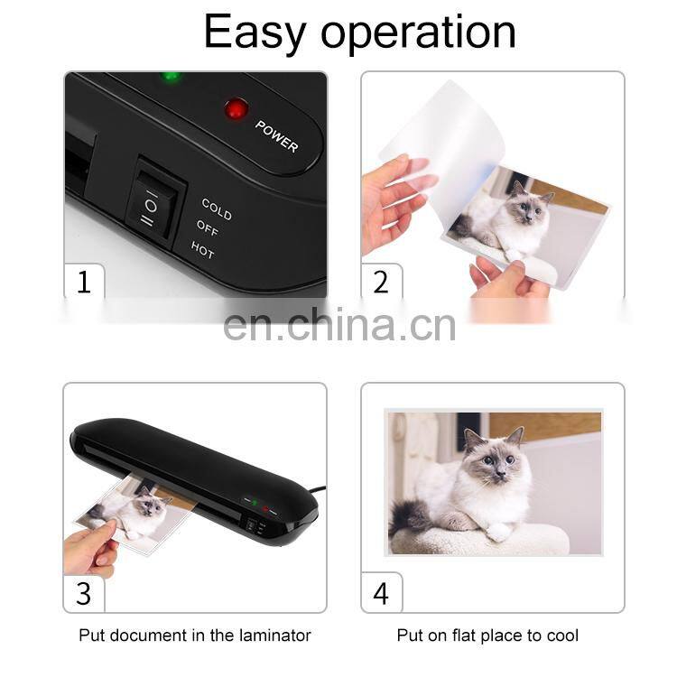 Alta calidad pequena oficina electrica de calefaccion rapida plana de plastico A3 laminador frio y caliente