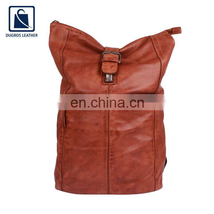 Vintage Style Swiss Cotton Lining Premium and Luxury Stylish Look Genuine Leather Women Backpack Bag from India