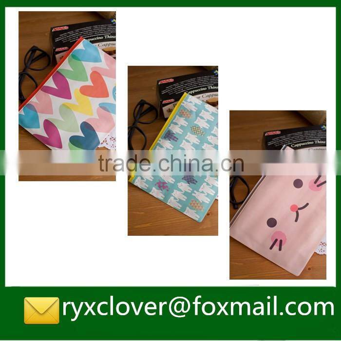 Clear PVC zipper file bag pencil bag with cartoon