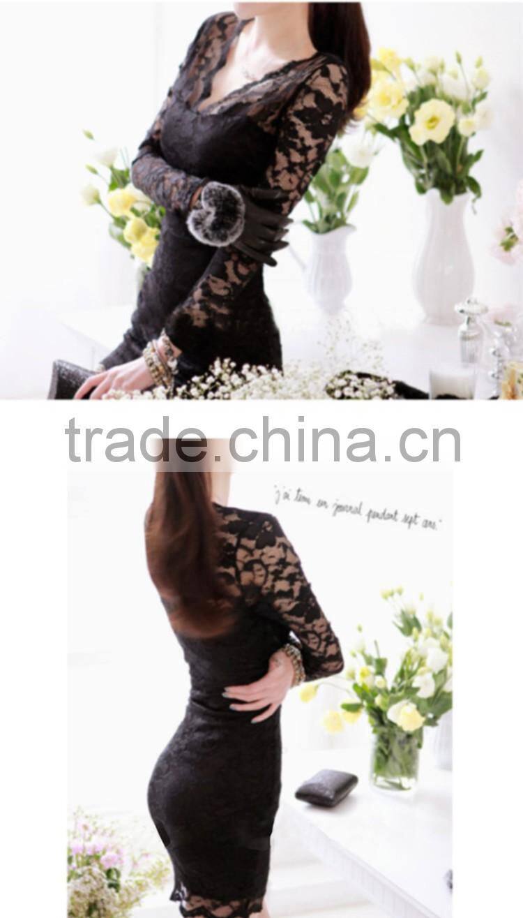 V Collar Fashion Dress Sexy Slim Evening Dress Sex Prom Dress