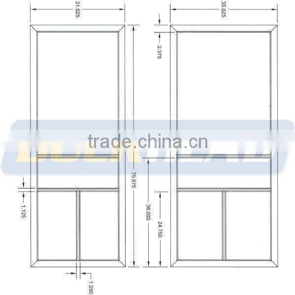 White cheap T-Bar pvc door panel,pvc door frame,pvc door