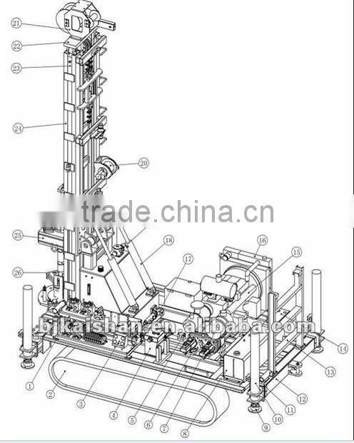 cheap Water drill rig!!depth 120m,diameter:115-254mm,KW10 High-Effect Hydraulic Geothermal Water Well Drilling Rigs