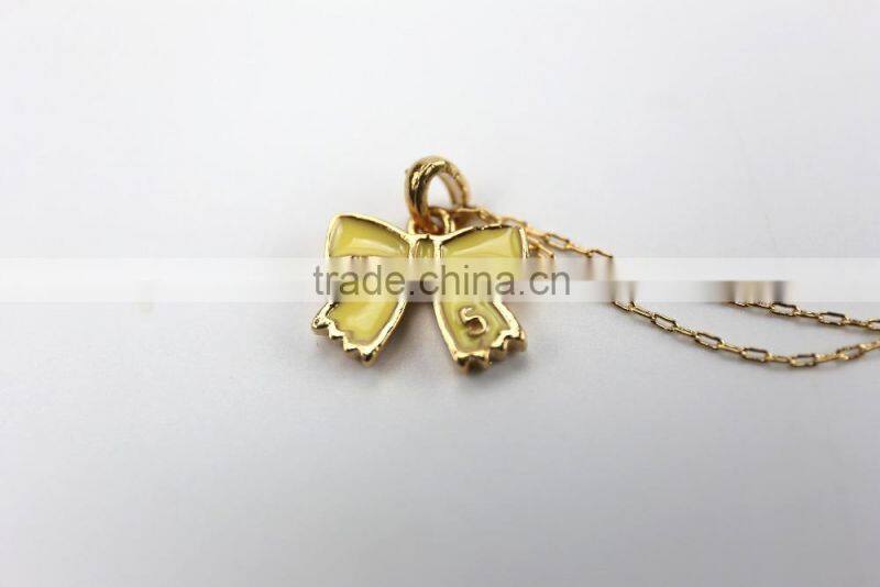 2015 factory direct sell personality latest design fashion valentine's gift bowknot pendant necklace costume jewelry necklace