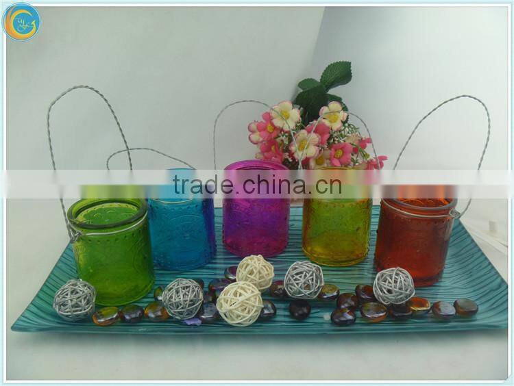colored hanging tealight holders for garden