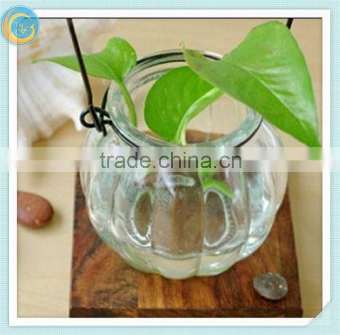 hanging pumpkin glass candle holder