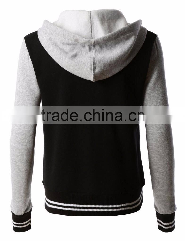 Letterman Varsity Baseball Hoodie Mens Jacket - Removable Hood