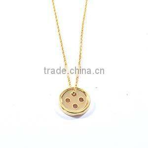 Gold necklace designs in 10 grams button girlfriend lucky necklace