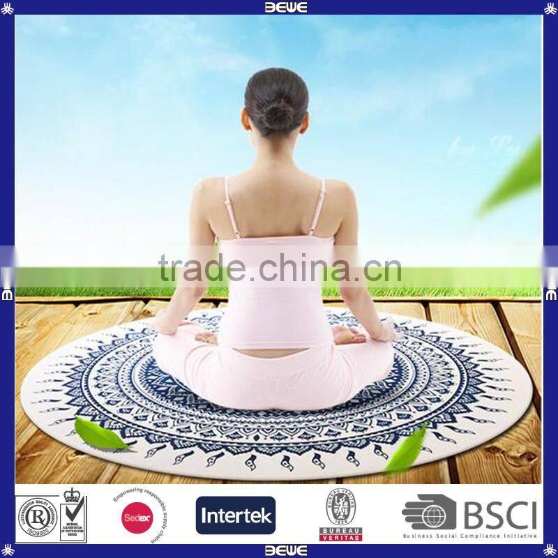 Customized Print Natural Rubber Round Yoga Mat