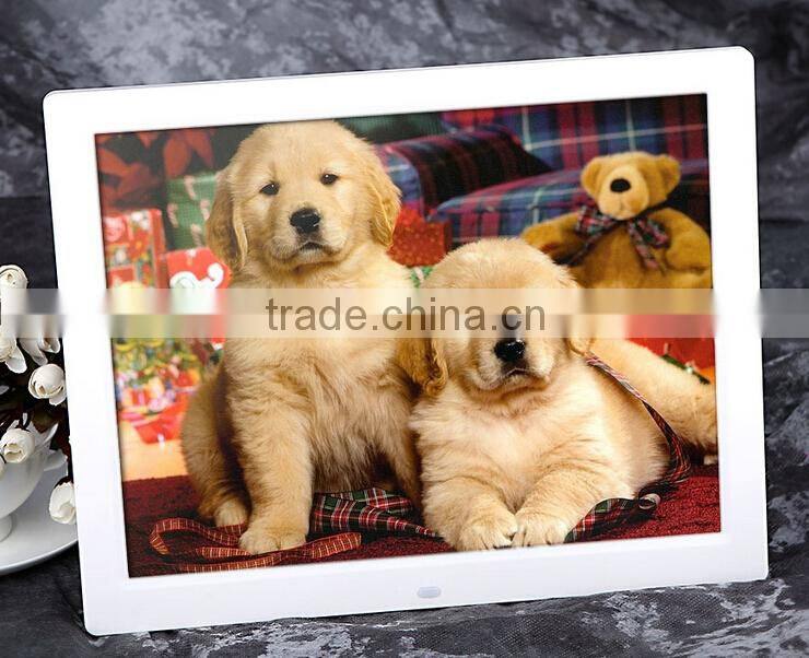NEW 15inch HD TFT-LCD 1024*768 Digital Photo Picture Frame Alarm Clock MP3 MP4 Movie Player with Remote Desktop White