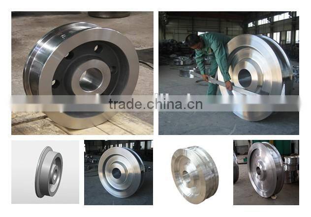 Wholesale Casting and Forging Iron Flying Wheel,V-Belt Pulley Wheel with Bearings